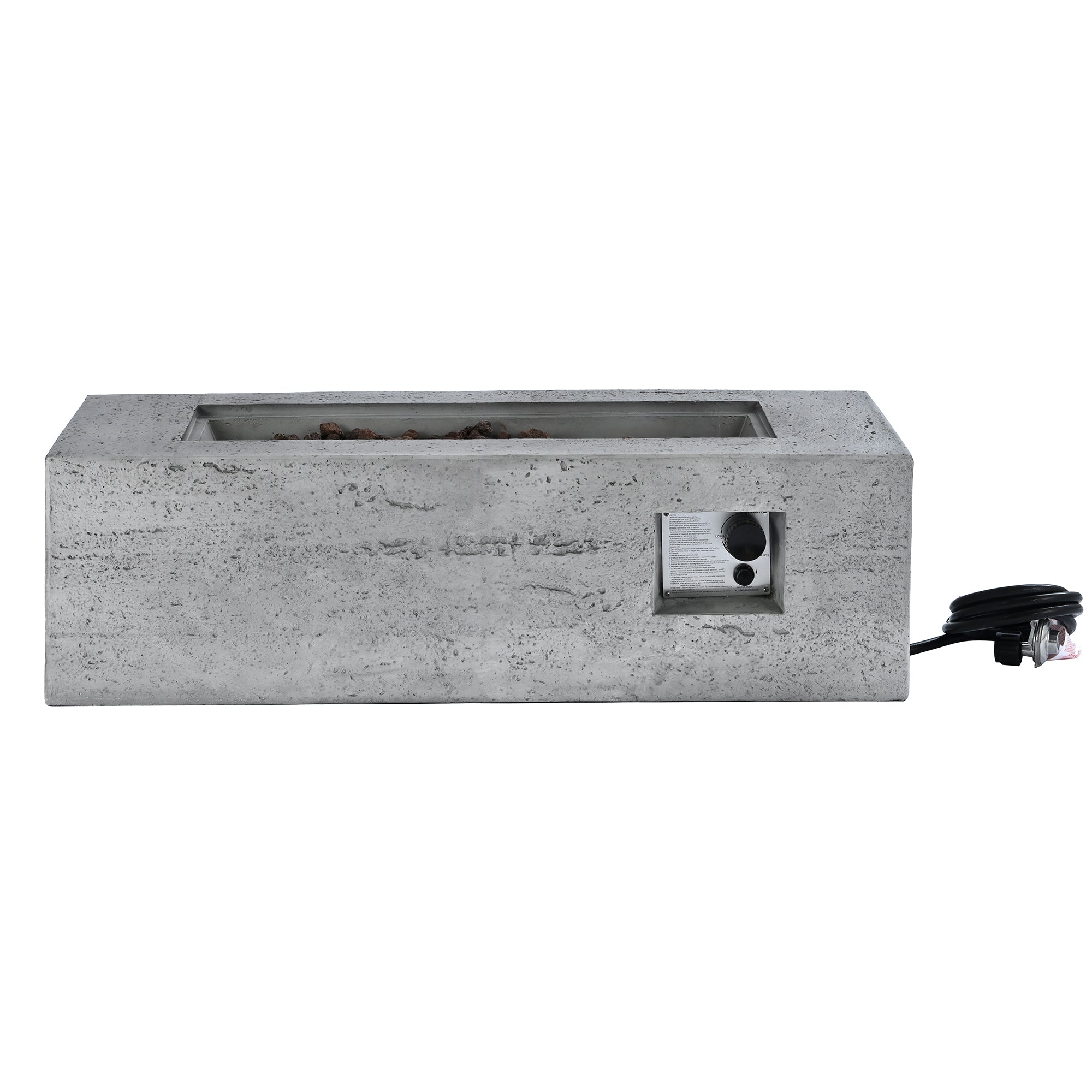 U_STYLE Outdoor Rectangular Propane Fire Pit 40000 BTU