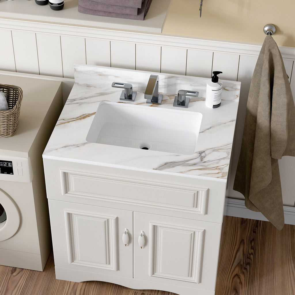 31 Inch Carrara Marble Vanity Top