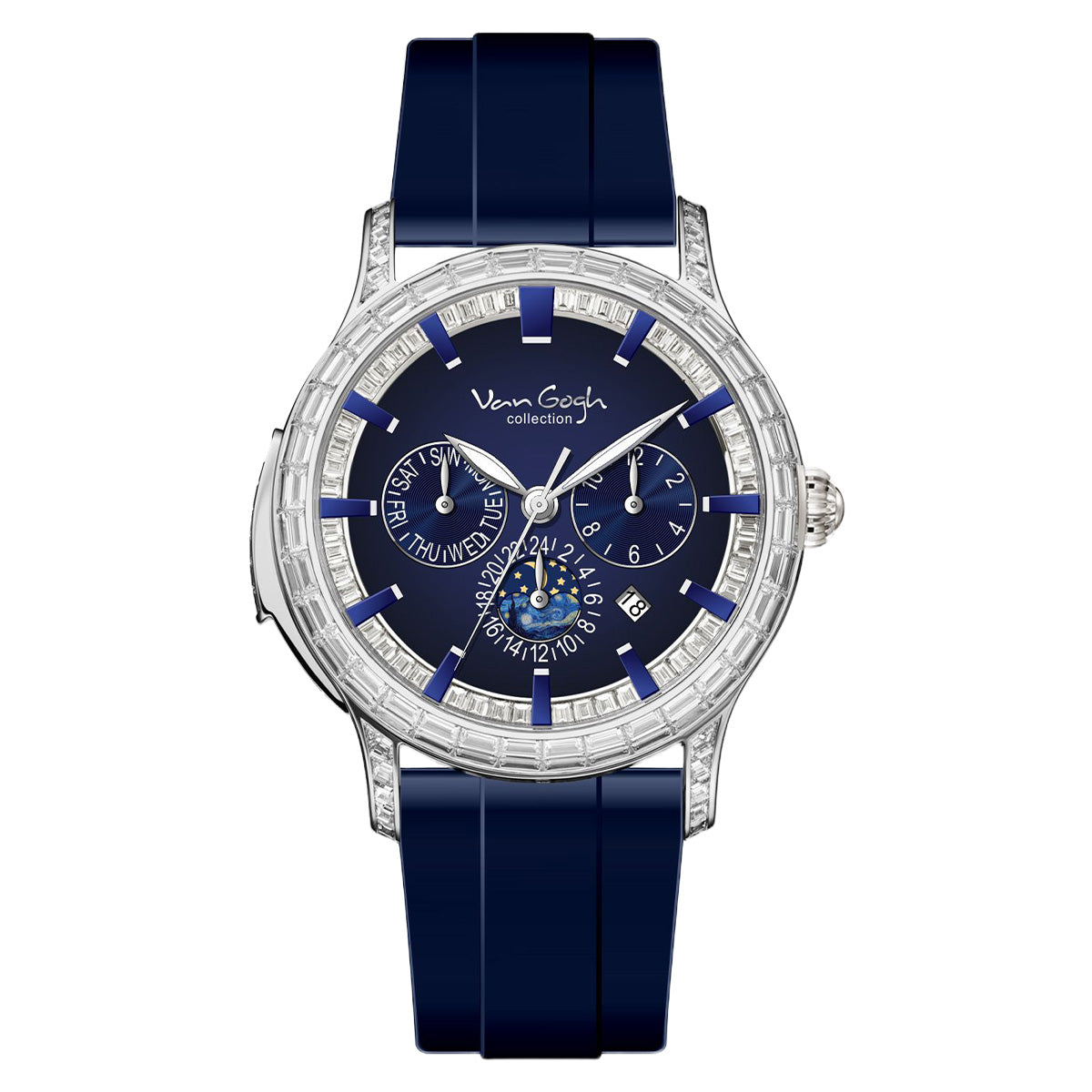 VAN GOGH High Appearance Light Luxury Men's Luminous Blue Mechanical Watch Bohui Series