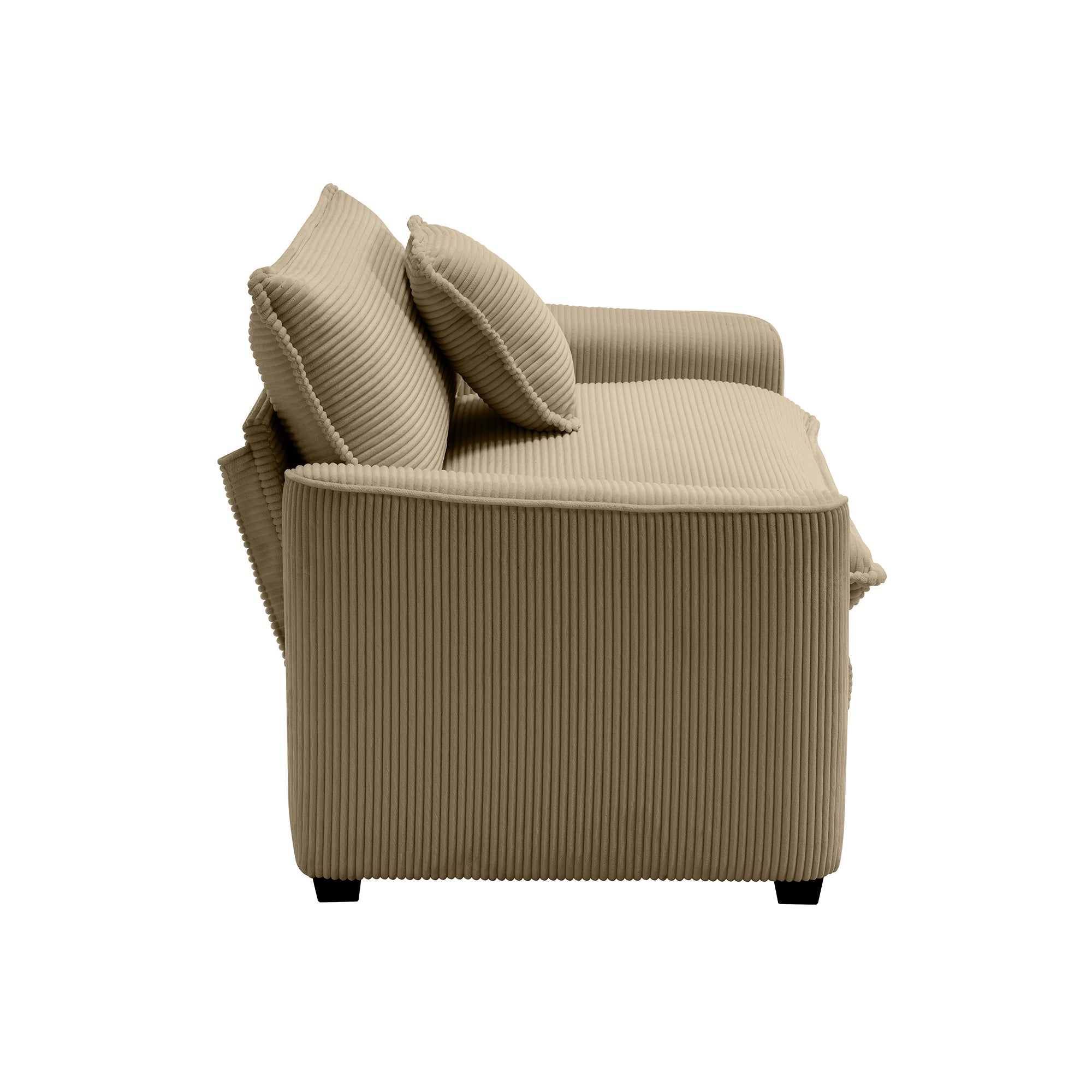 Tan Corduroy Fabric Comfortable Single Chair Deep Seat Sofa