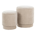 Upholstered Contemporary Ottoman Set