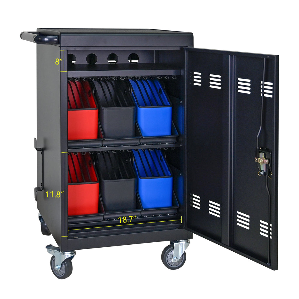 Tablet Laptop Device Basket for Mobile Charging Trolley - Black