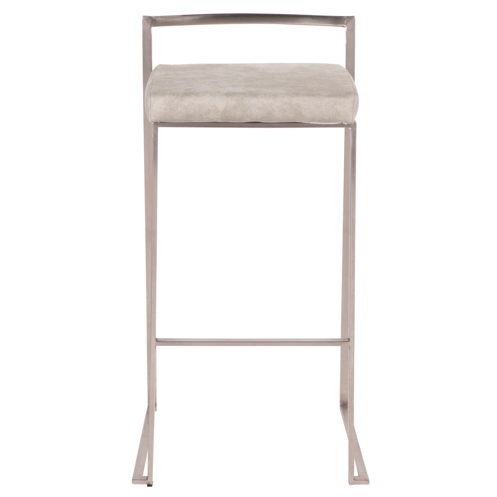 Contemporary Stackable Barstool in Stainless Steel with Light
