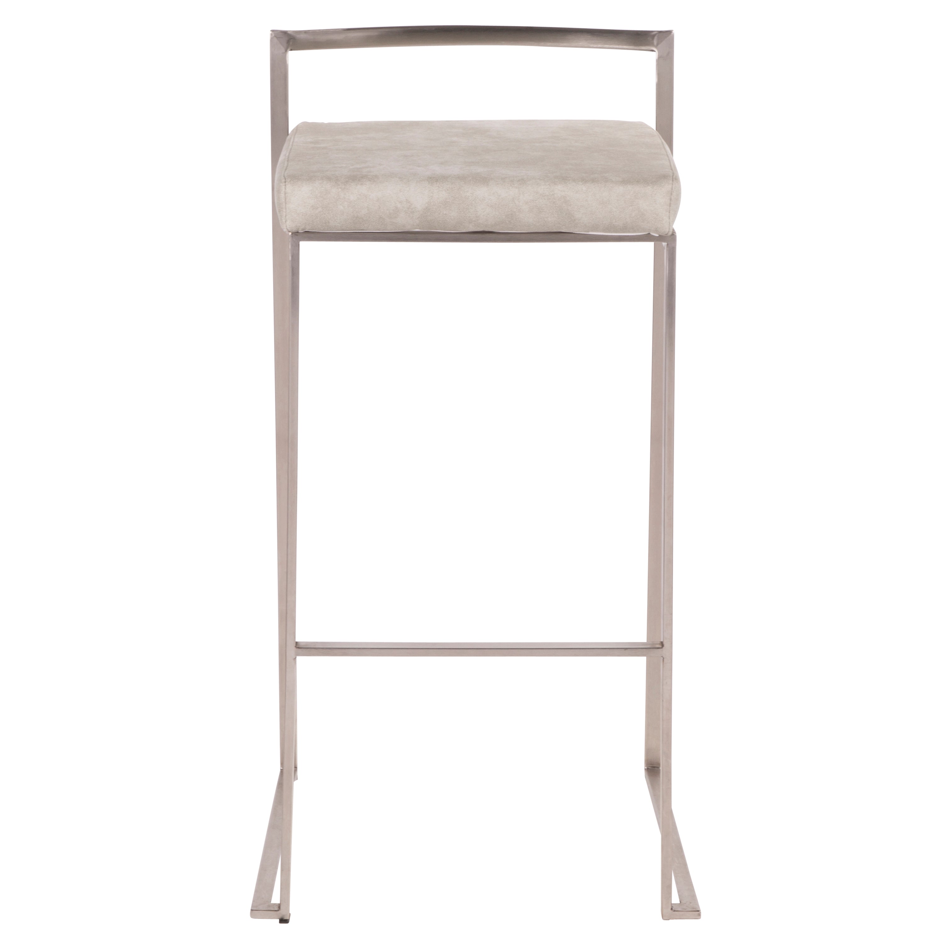 Contemporary Stackable Barstool in Stainless Steel with Light