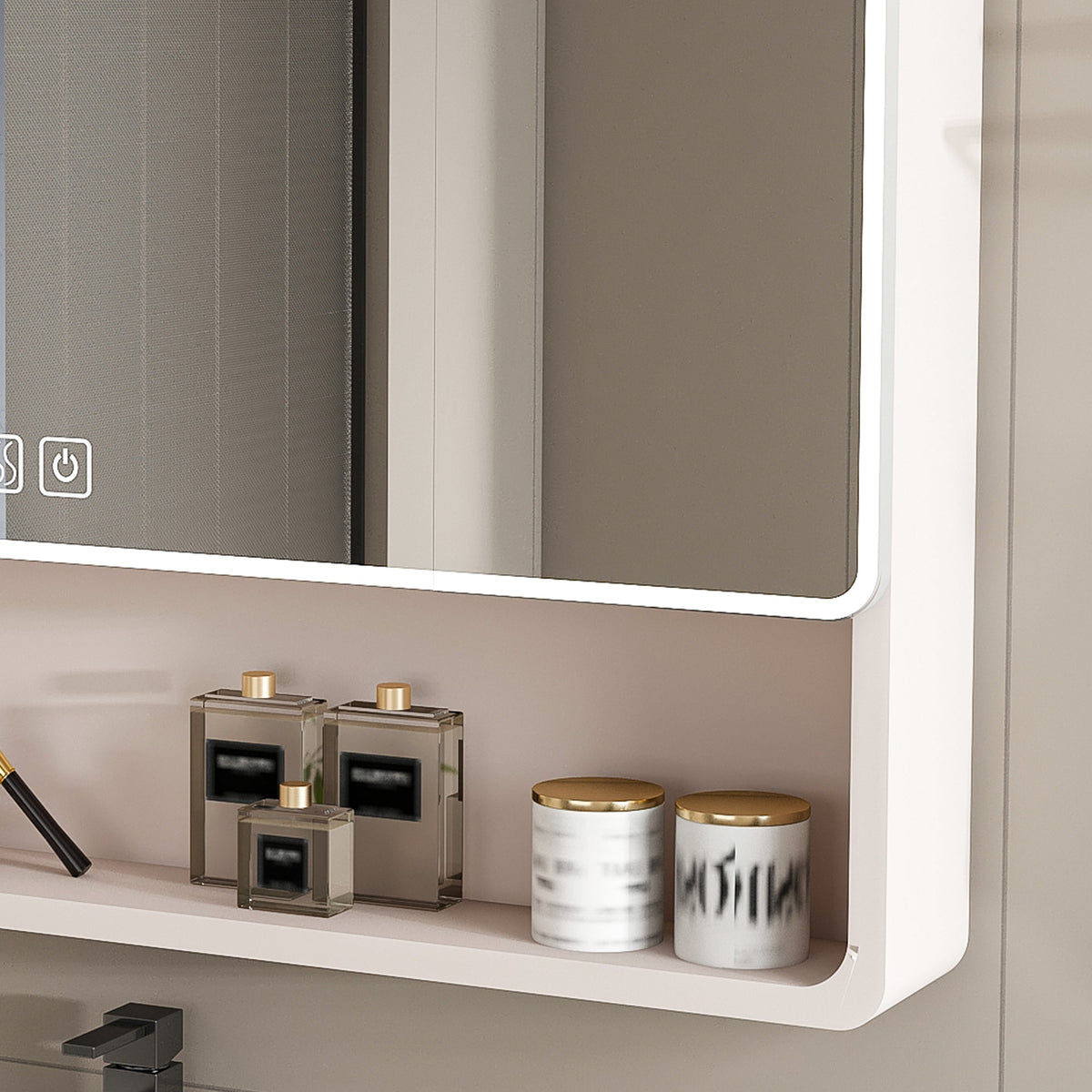 Aluminium Medicine Cabinet Mirror, 35 x 28 Inches