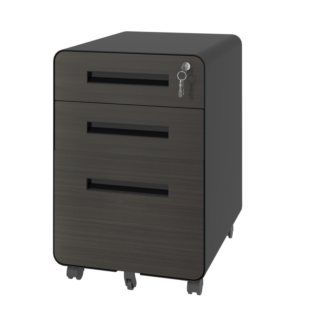 3-Drawer Mobile File Cabinet with Lock
