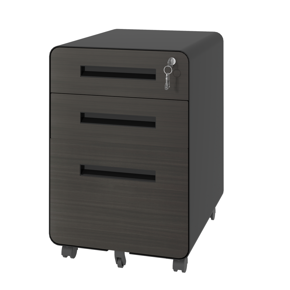 3-Drawer Mobile File Cabinet with Lock