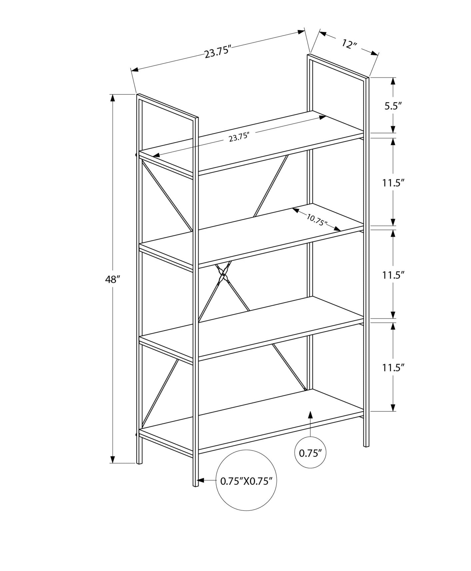 4 Tier Bookshelf Bookcase