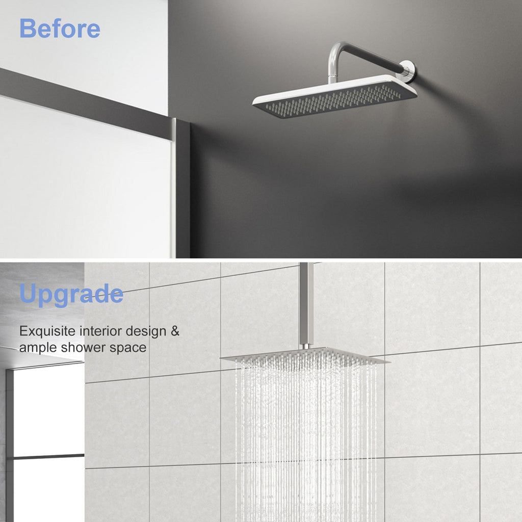 8" Ceiling Mounted Shower Arm with Flange in Brushed Nickel