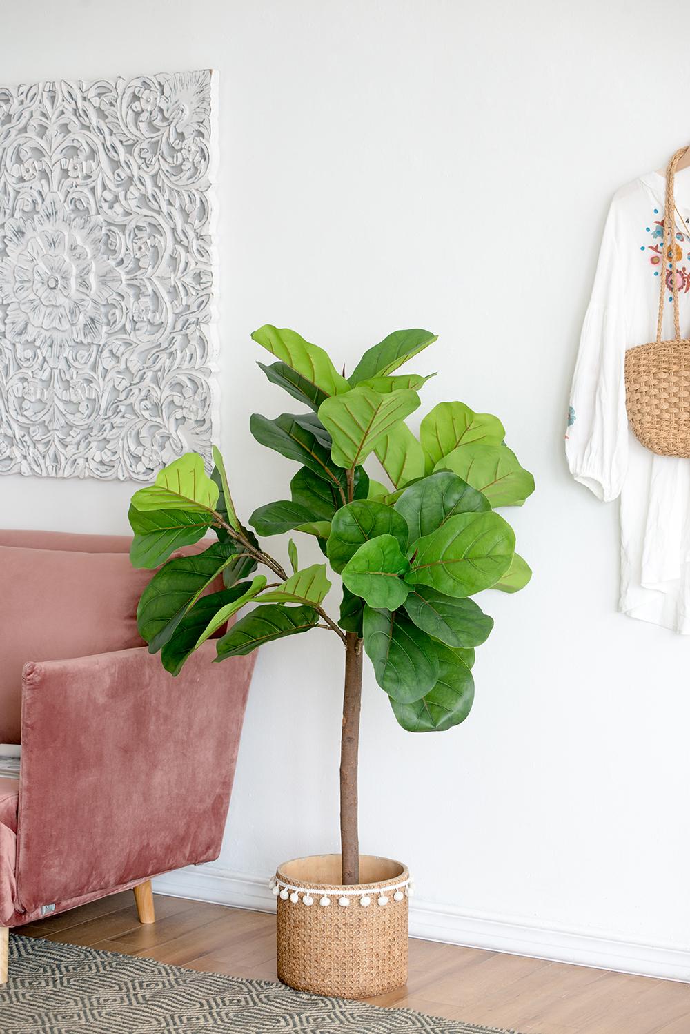 25x25x52"H Fiddle Fig Leaf Tree, 40 Leaves