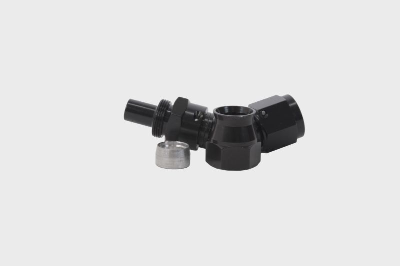 Aeromotive PTFE Hose End - AN-08 - 45 Deg - Black Anodized 15354