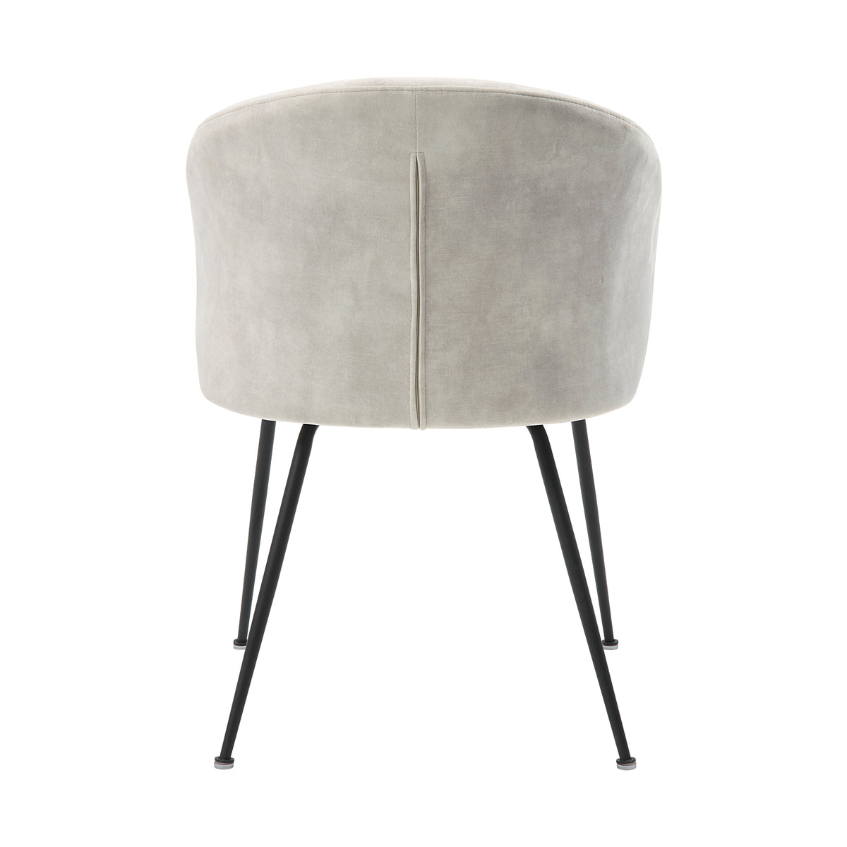 Beige Velvet Fabric Upholstery Side Chairs 2pc Set