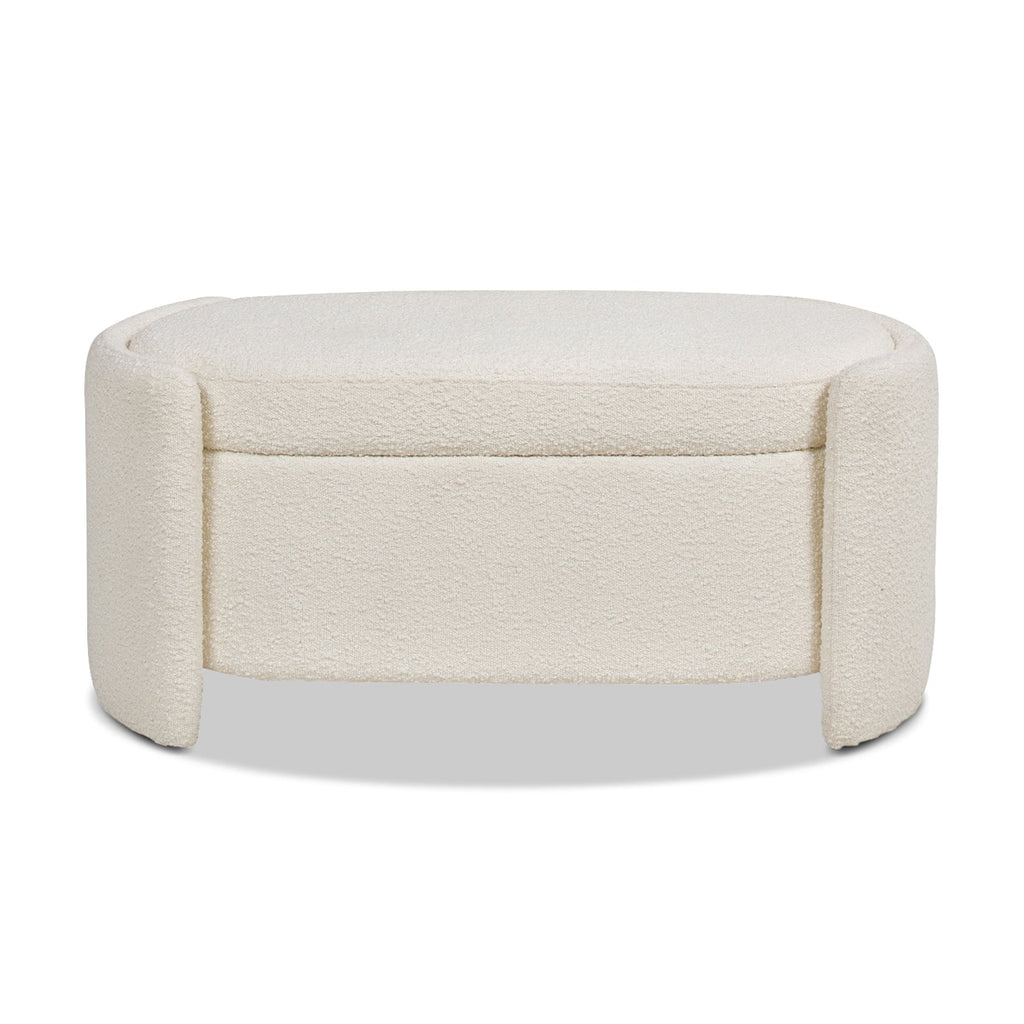 Fuji 43" Upholstered Oval Storage Bench