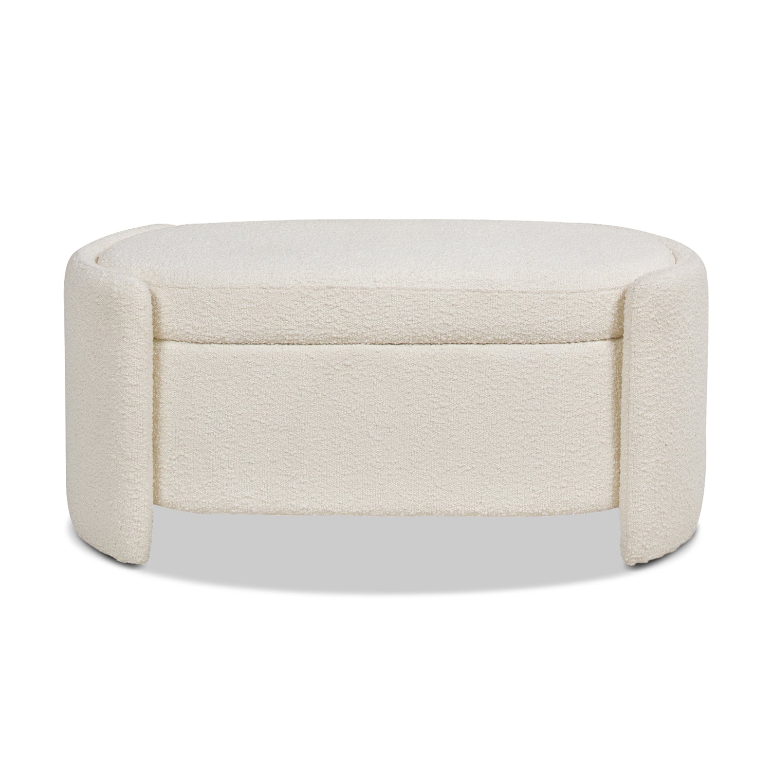 Fuji 43" Upholstered Oval Storage Bench