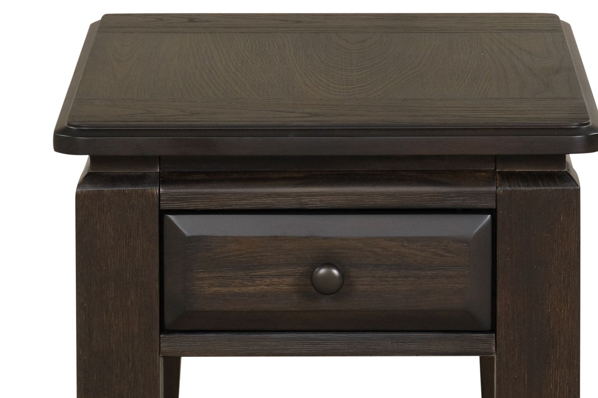 Mahogany Traditional Chairside Table with Storage
