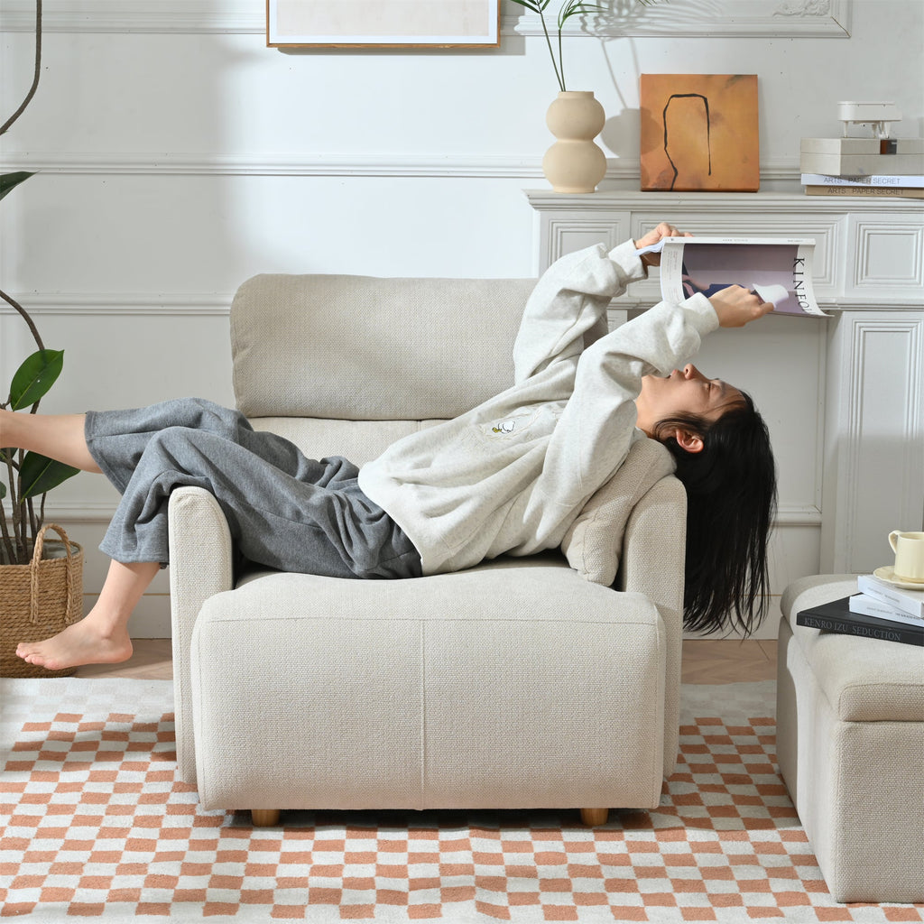 Oversized Chair with Storage Ottoman - Modern Living Room Accent