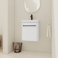 18" Floating Wall-Mounted Bathroom Vanity with Ceramic Sink