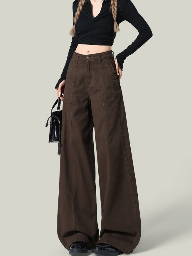 Women's Spring Loose Straight-leg Denim Wide-leg Pants