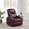 Macklin Wine Upholstered Power Lift Massage Recliner