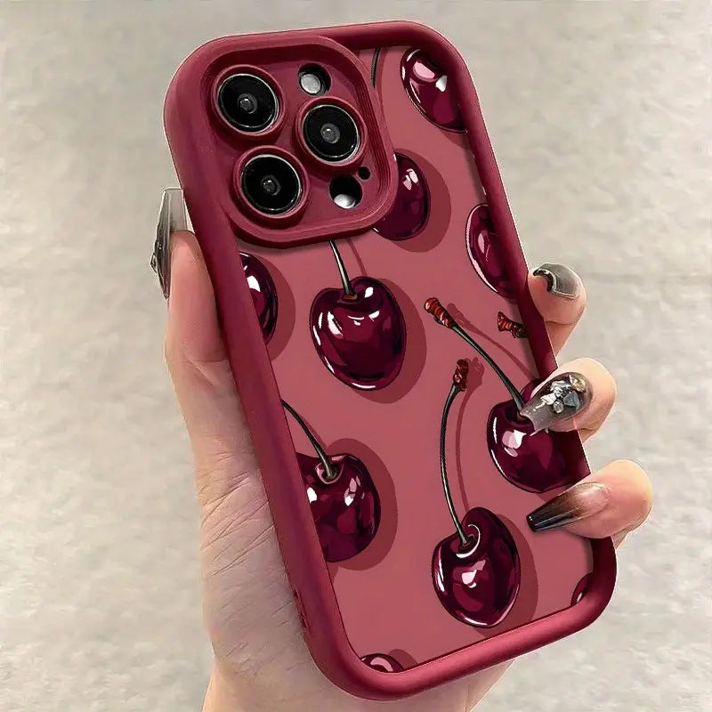 Creative Doodle Cherry Pattern Phone Case