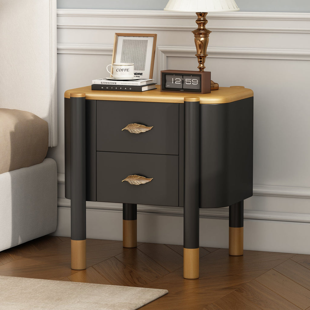 Contemporary 2 Drawers Nightstand