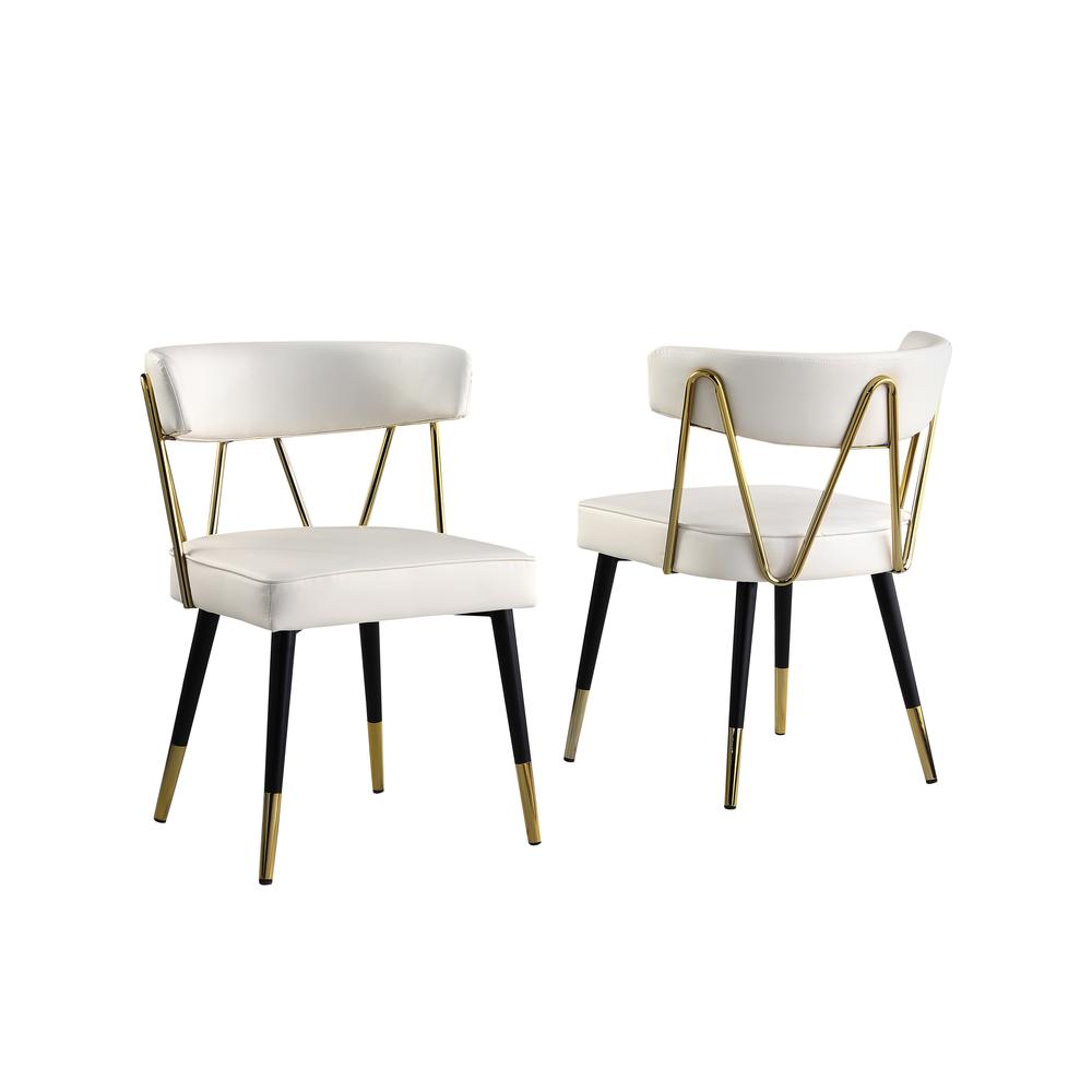 Glam Faux Leather Dining Chair Set of 2