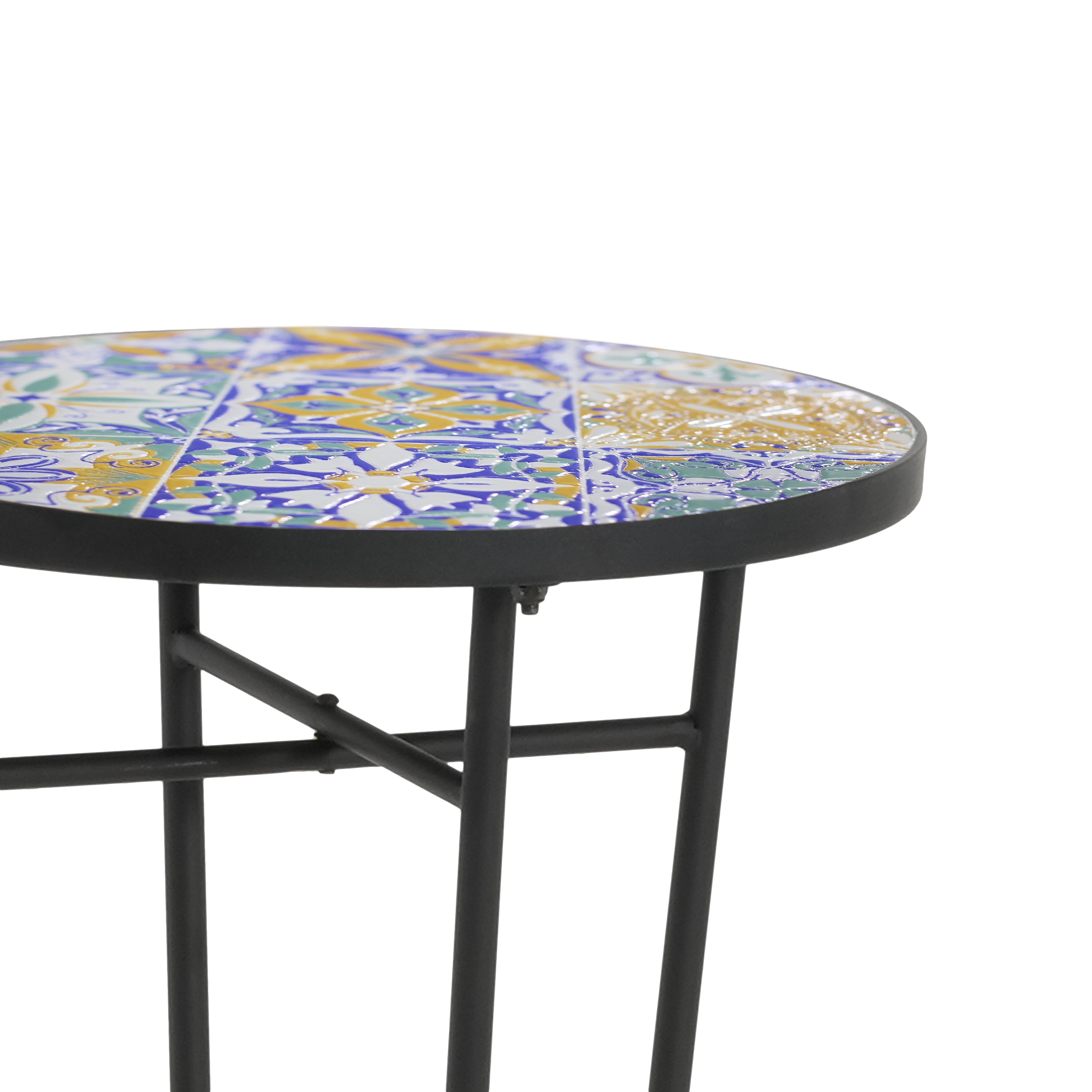 Colorful Black Patio Side Table