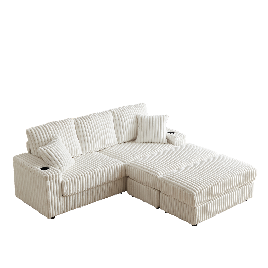84-Inch Corduroy 3-Seater Sofa