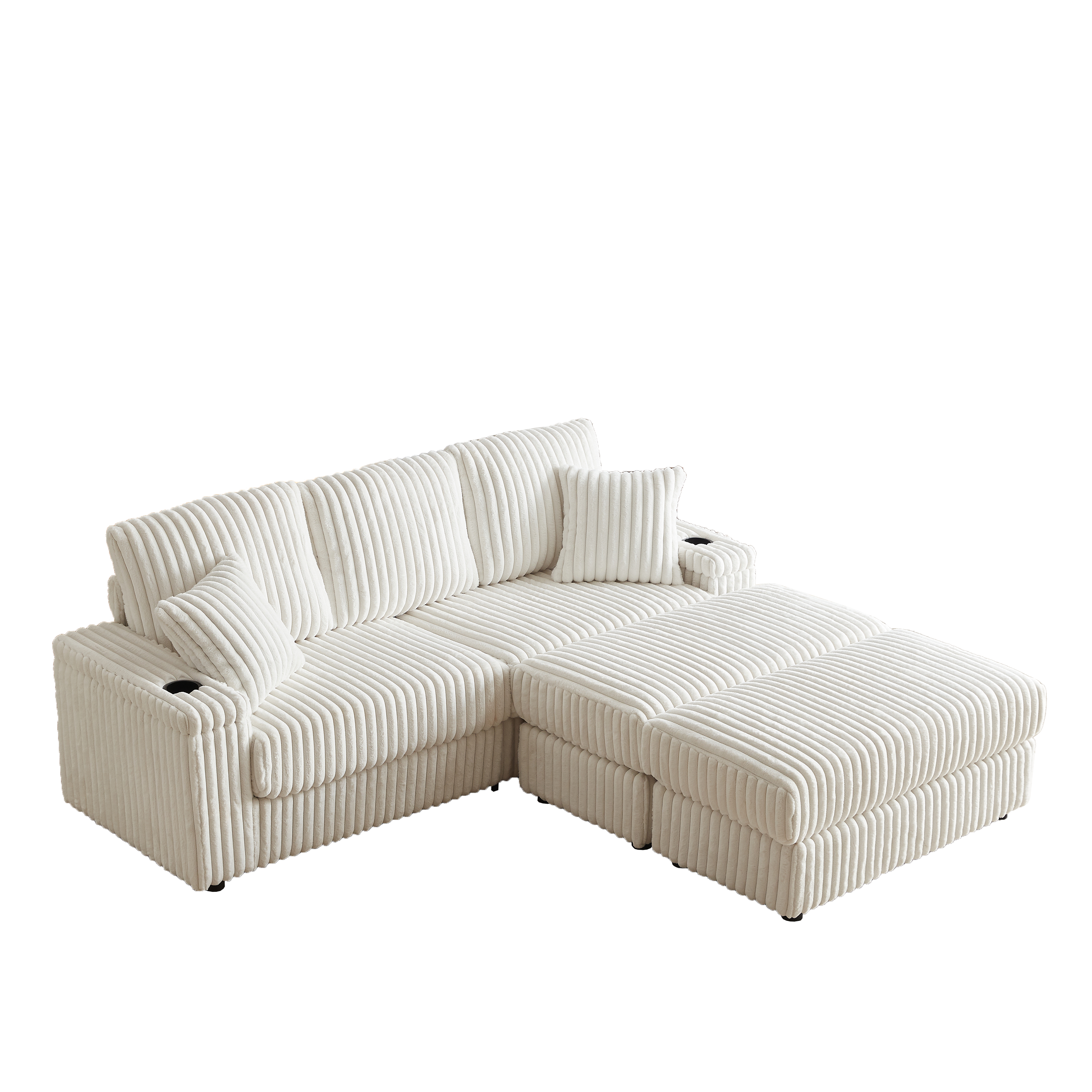 84-Inch Corduroy 3-Seater Sofa