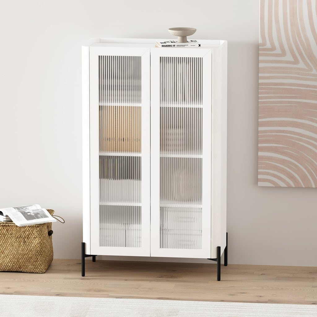 Abbey 32" Tempered Glass Bookcase Cabinet