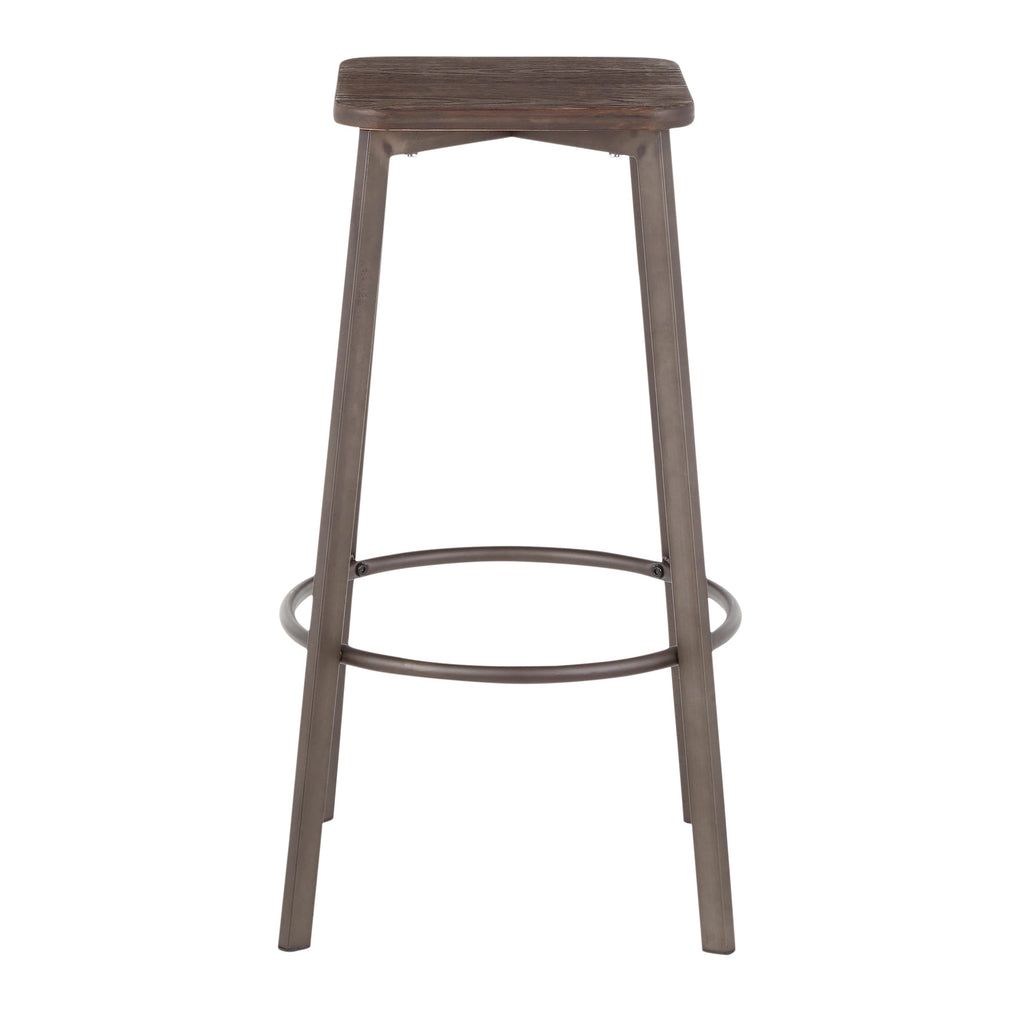 Square Barstool in Antique Metal