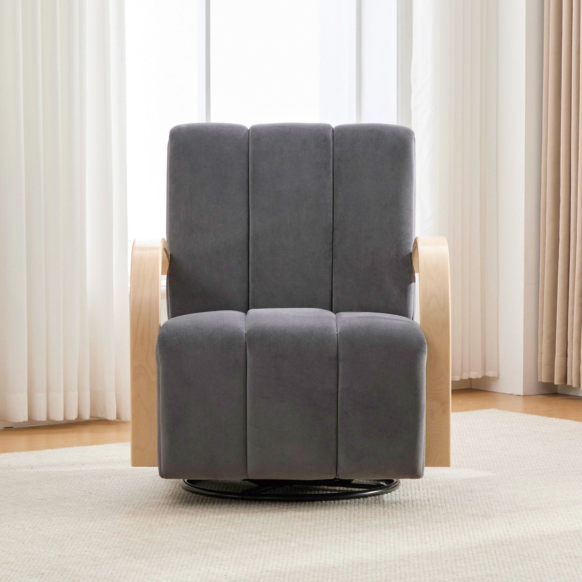 30.7"W Upholstered 360° Swivel Accent Chair