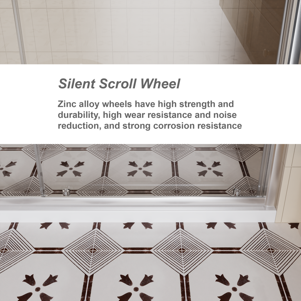 48" Wide x 72" High Single Sliding Shower Door