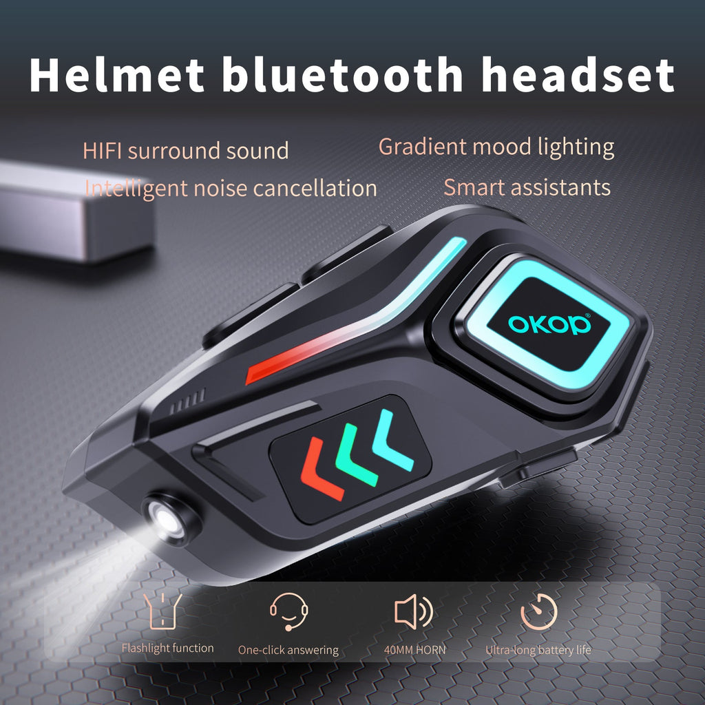 KP-291 Best-Selling Helmet Bluetooth Headset Ambient Lighting Long Battery Life Universal Helmet Compatibility Noise Cancellation And Binaural Stereo Calling In Stock