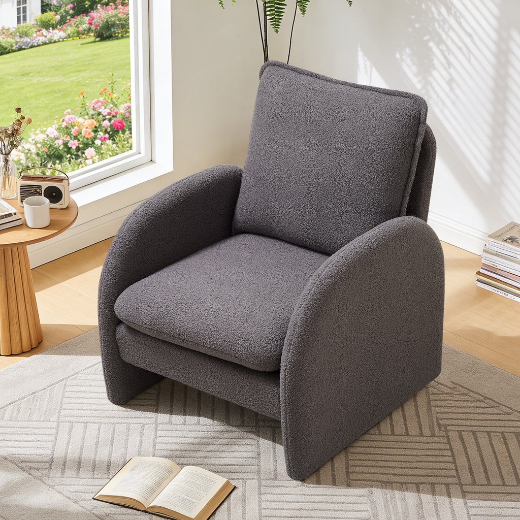 Modern Sherpa Upholstered Accent Chair