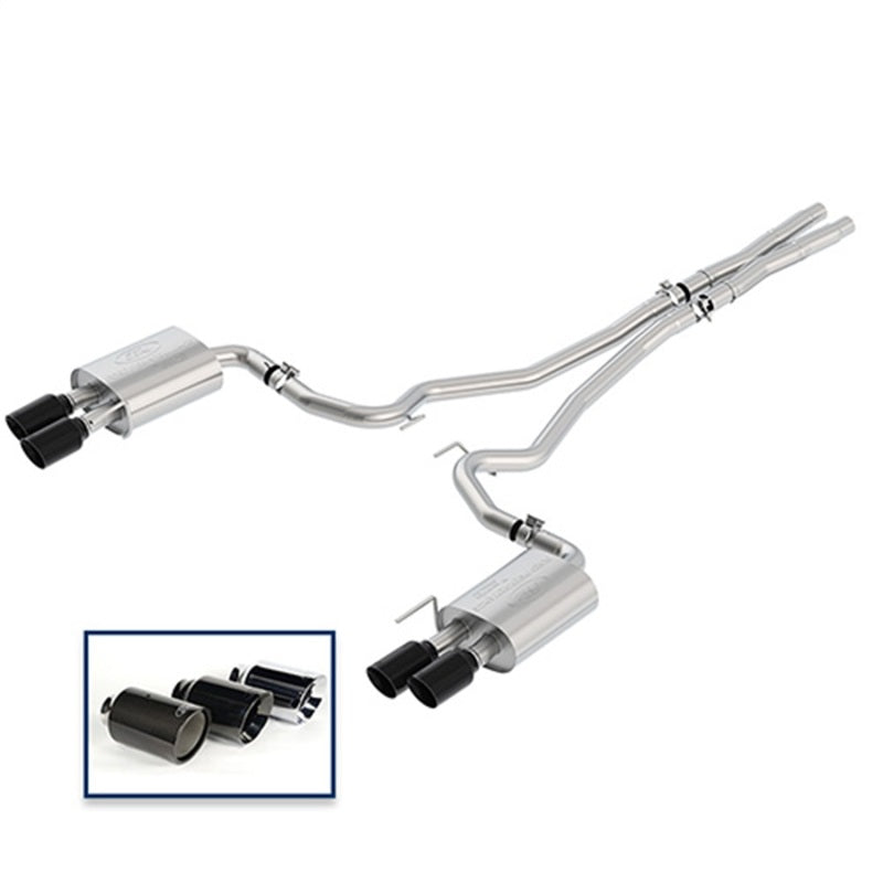 Ford Racing 2018+ Mustang GT 5.0L Cat-Back Extreme Exhaust System w/ Quad Black Chrome Tips M-5200-M8EBA