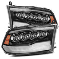 AlphaRex 09-18 Dodge Ram 1500HD NOVA LED Projector Headlights Plank Style Design Gloss Black w/DRL 880590 *Discontinued