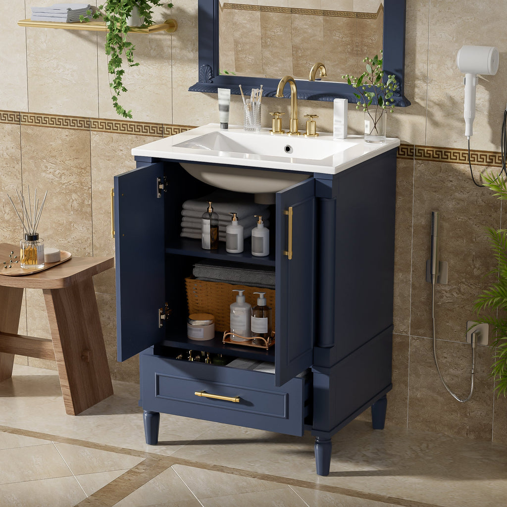 24" Modern Bathroom Vanity with Ornate Motif Design