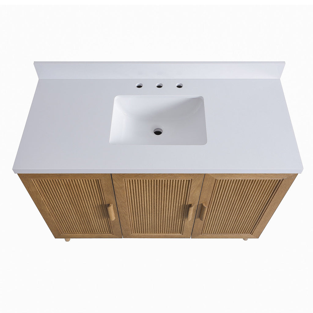 48'' Freestanding Single Sink Light Coffee Bathroom Vanity