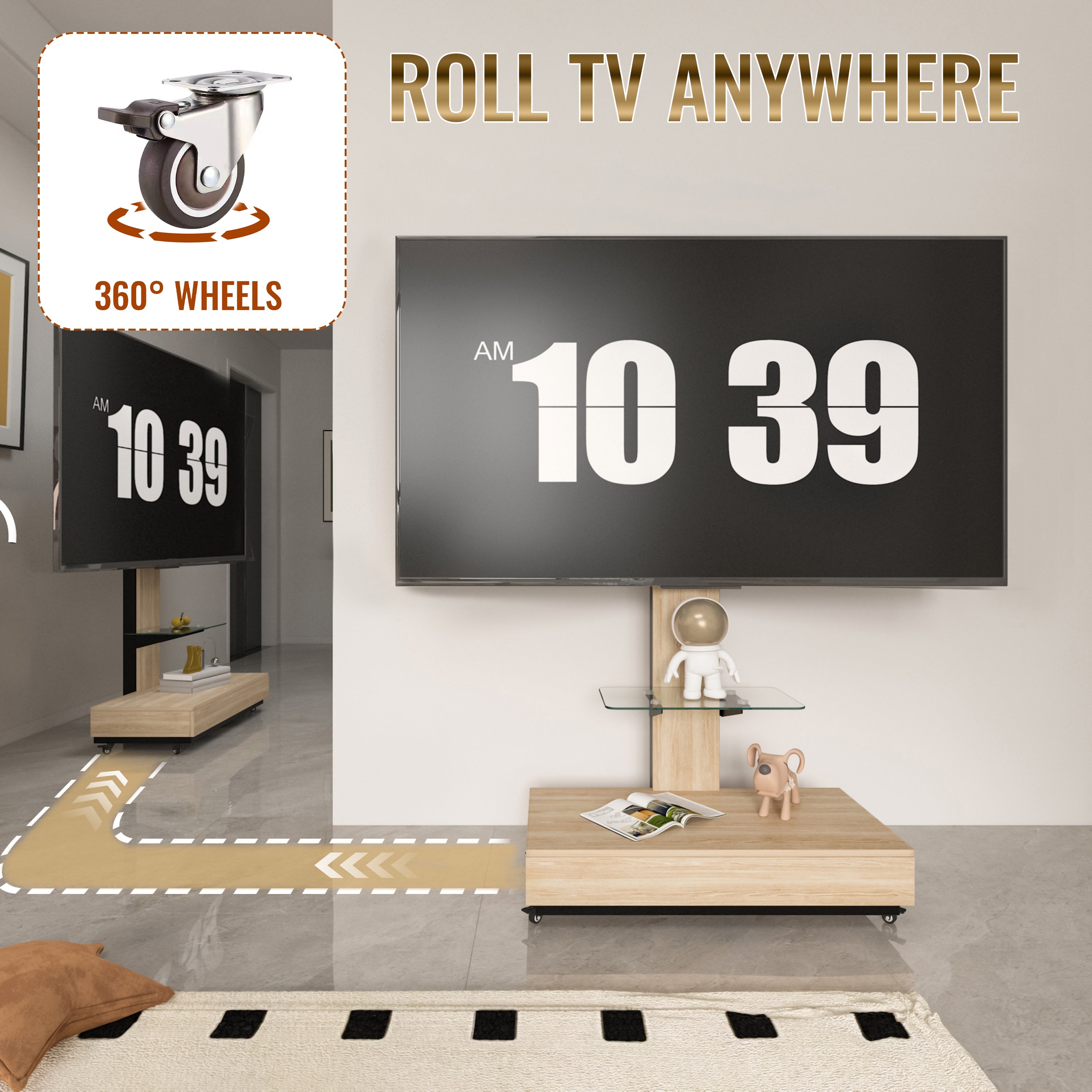 TV Stand With Push-Pull Drawer