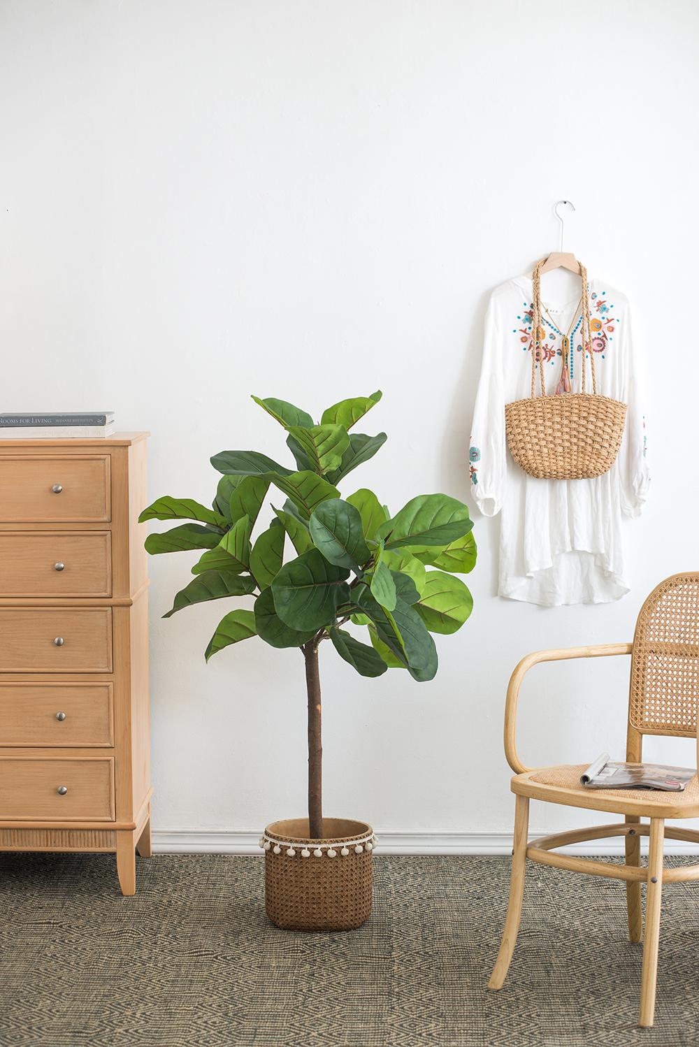 25x25x52"H Fiddle Fig Leaf Tree, 40 Leaves