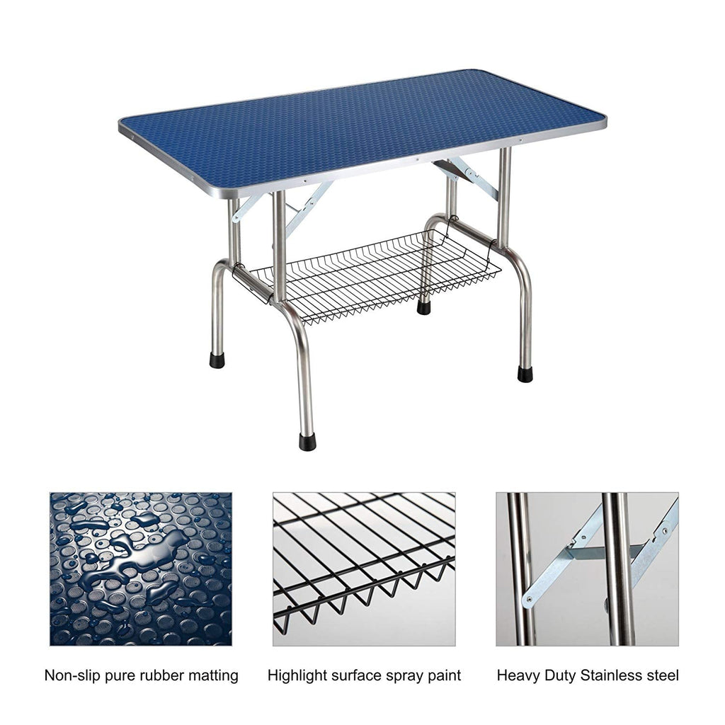 36" Folding Dog Grooming Table - Heavy Duty Stainless Steel