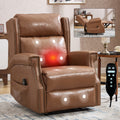 Camel Manual Recliner Chair in Faux Leather