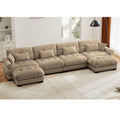 U Shaped Sectional Sofa Cloud Couch with Movable Ottomans