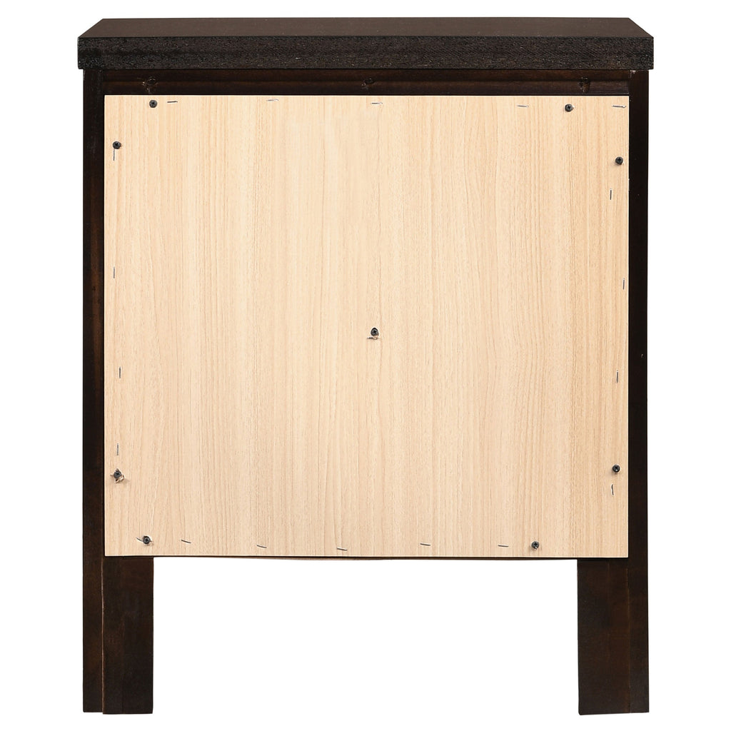 Garrett Cappuccino 2-Drawer Rectangular Nightstand