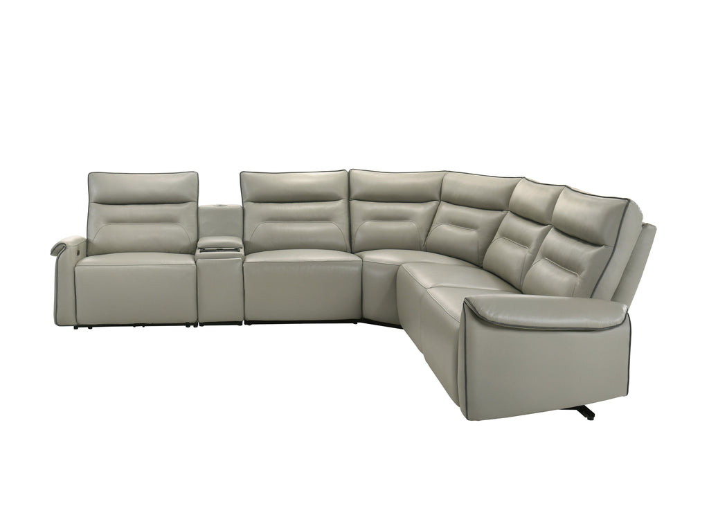 Jayke Top Grain Leather Match Power Motion Sectional Sofa