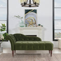 Samuel Tufted Roll Arm Chaise Lounge, Olive