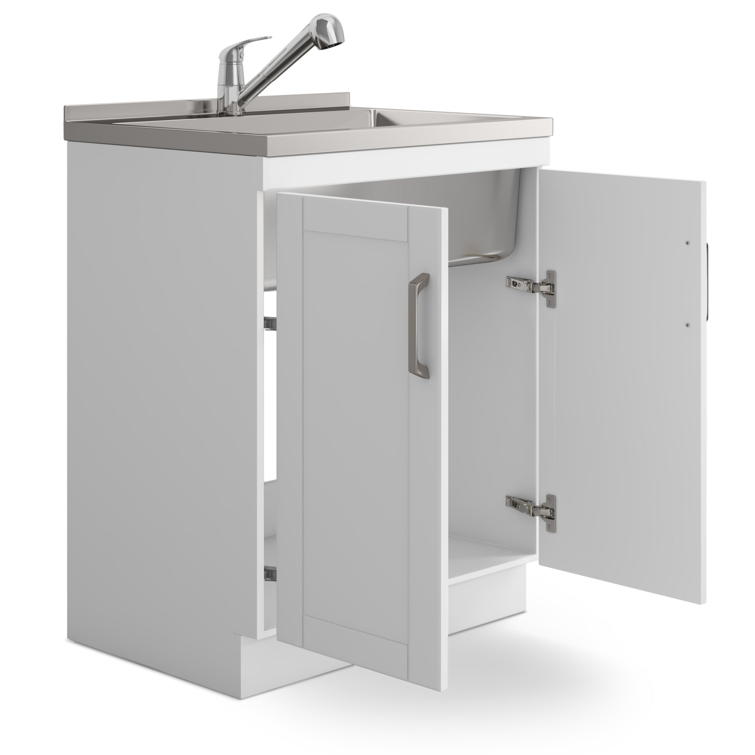 Kyle 28" Laundry Cabinet with Faucet and Stainless Steel Sink
