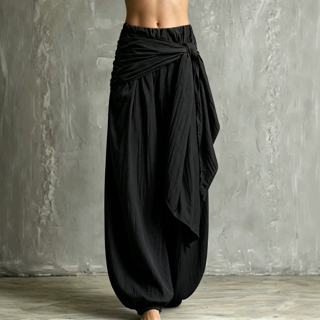 Women's Loose Casual Pants With A Tie-waist Design