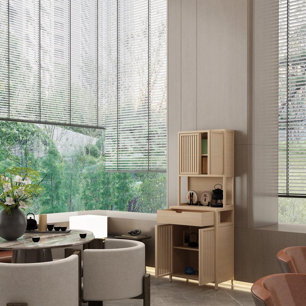 Double-Door Bamboo High-Capacity Storage Cabinet